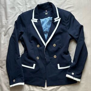 Tommy Hilfiger Dark Blue Blazer with White Accents